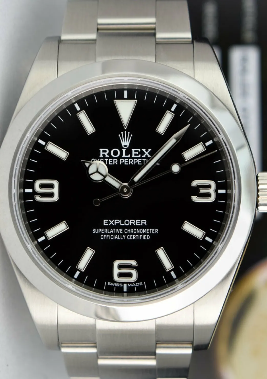 rolex_mm_stainless_steel__8-20.webp Sports Watches | Field Professional Watches | Sant Blanc ROLEX 39mm Stainless Steel Explorer Black Full Lume Dial Model 214270