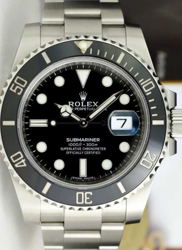 Diving Professional Watches | Sports Watches | Sant Blanc ROLEX 40mm Stainless Steel Submariner Black Dial Ceramic Bezel Model 116610LN