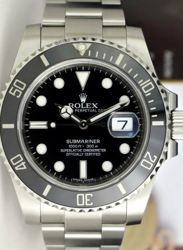 Diving Professional Watches | Sports Watches | Sant Blanc ROLEX 40mm Stainless Steel Submariner Black Ceramic Bezel Model 116610LN