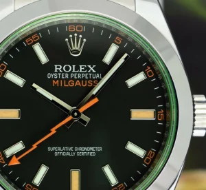 Sports Watches | Scientists Professional Watches | Sant Blanc ROLEX 40mm Stainless Steel Milgauss Green Crystal Black Index Model 116400GV