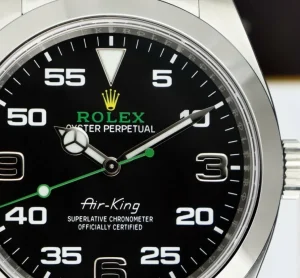 Pilots Classic Watches | Men's Watches | Sant Blanc ROLEX 40mm Stainless Steel Air King Black Arabic Dial Model 116900