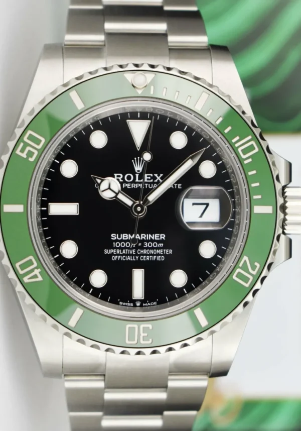 Diving Professional Watches | Sant Blanc ROLEX 41mm Stainless Submariner MK 2 Green Bezel 