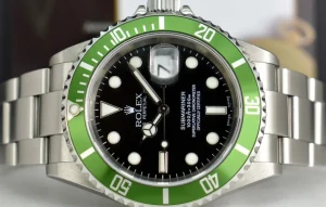 Diving Professional Watches | Sant Blanc ROLEX 40mm Stainless Submariner Black Dial Green Bezel Kermit Model 16610