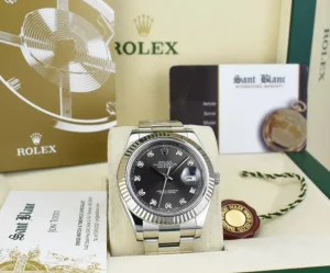 Dress Watches | Sant Blanc ROLEX 41mm White Gold & SS DateJust II Rhodium Diamond Dial 116334