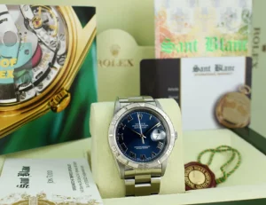Men's Watches | Dress Watches | Sant Blanc Rolex 36mm White Gold & Stainless Steel Turn-O-Graph Blue Roman Dial Model 16264