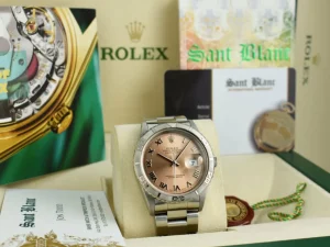 Men's Watches | Dress Watches | Sant Blanc Rolex 36mm White Gold & Stainless Steel Turn-O-Graph Rose Roman Dial Model 16264