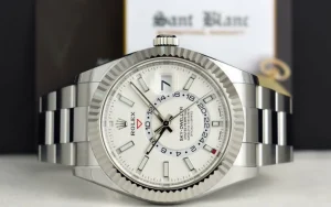 Pilots Classic Watches | Men's Watches | Sant Blanc ROLEX 42mm White Gold & Stainless Sky Dweller White Index Dial Card Model 326934