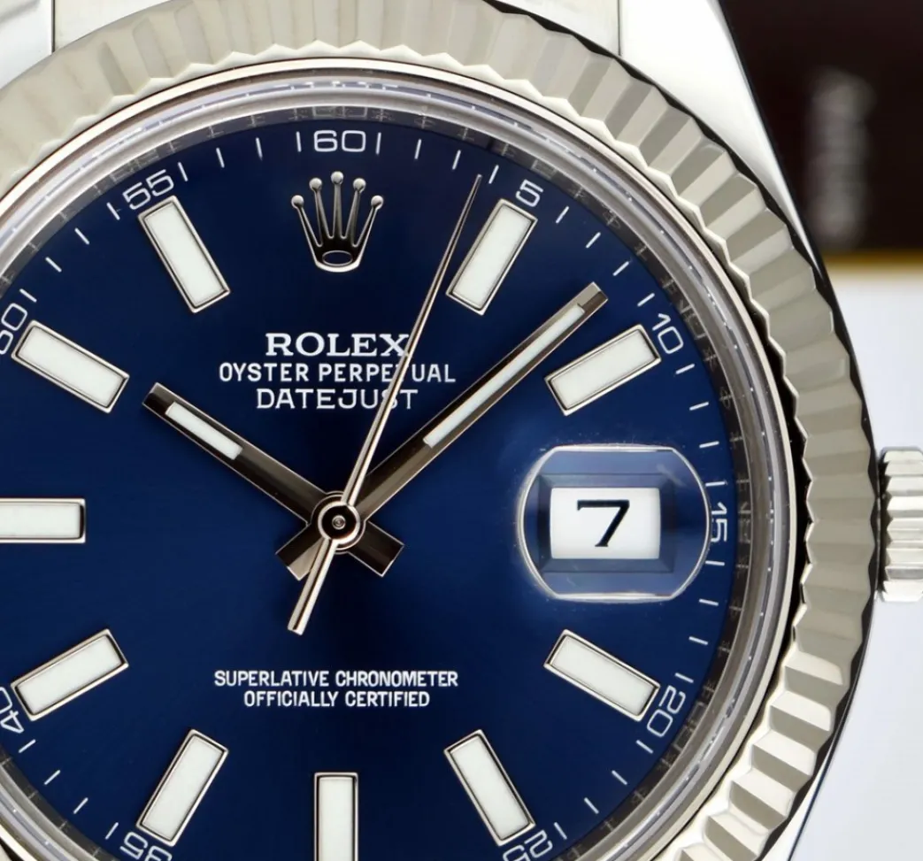 rolex_mm_white_gold__stai_9-1.webp Men's Watches | Dress Watches | Sant Blanc ROLEX 41mm White Gold & Stainless Steel DateJust II Blue Index Dial Model 116334