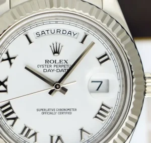 President Dress Watches | Sant Blanc ROLEX 41mm White Gold Day Date II President White Roman Model 218239