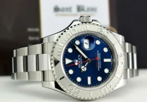 Yachting Professional Watches | Sant Blanc Rolex Platinum & Stainless Steel Yachtmaster 40 Blue Dial Model 116622