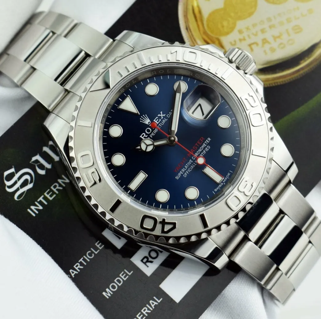 rolex_platinum__stainless_5-2.webp Yachting Professional Watches | Men's Watches | Sant Blanc Rolex Platinum & Stainless Steel Yachtmaster Blue Dial Model 116622
