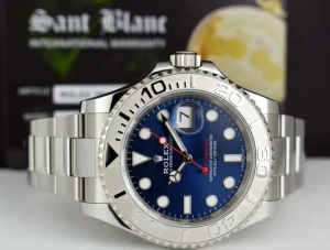 Yachting Professional Watches | Men's Watches | Sant Blanc Rolex Platinum & Stainless Steel Yachtmaster Blue Dial Model 116622
