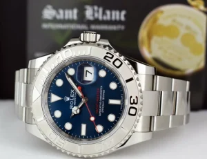 Yachting Professional Watches | Men's Watches | Sant Blanc Rolex Platinum & Stainless Steel Yachtmaster Blue Dial Model 116622