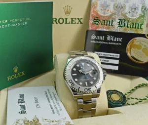 Yachting Professional Watches | Men's Watches | Sant Blanc ROLEX Platinum & Stainless Steel Yachtmaster Rhodium Dial Model 116622