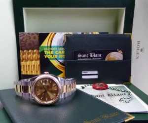 Dress Watches | Sant Blanc ROLEX Rehaut 18kt Gold & Stainless Steel DateJust 36mm Champagne Index Model 116233