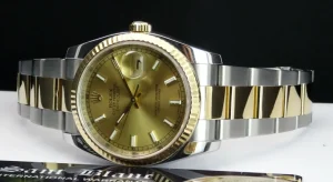 Dress Watches | Sant Blanc ROLEX Rehaut 18kt Gold & Stainless Steel DateJust 36mm Champagne Index Model 116233
