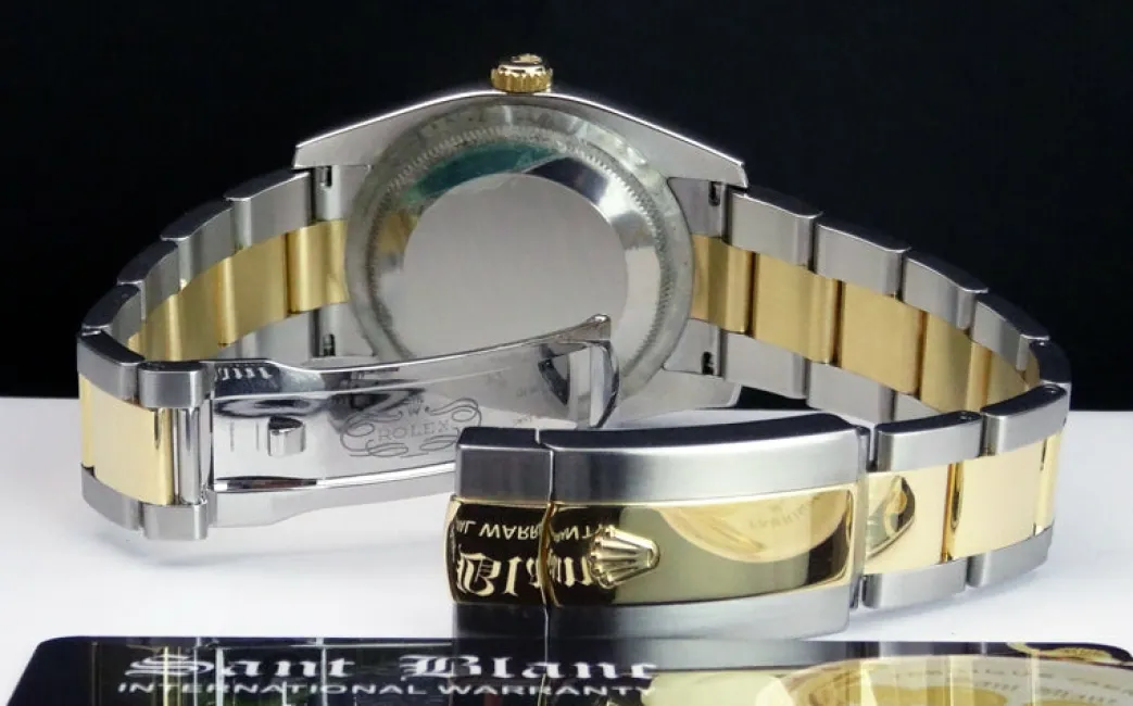 rolex_rehaut_kt_gold__sta_5.webp Dress Watches | Sant Blanc ROLEX Rehaut 18kt Gold & Stainless Steel DateJust 36mm Champagne Index Model 116233