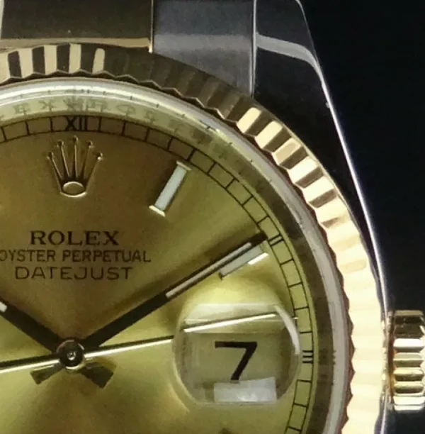 Dress Watches | Sant Blanc ROLEX Rehaut 18kt Gold & Stainless Steel DateJust 36mm Champagne Index Model 116233