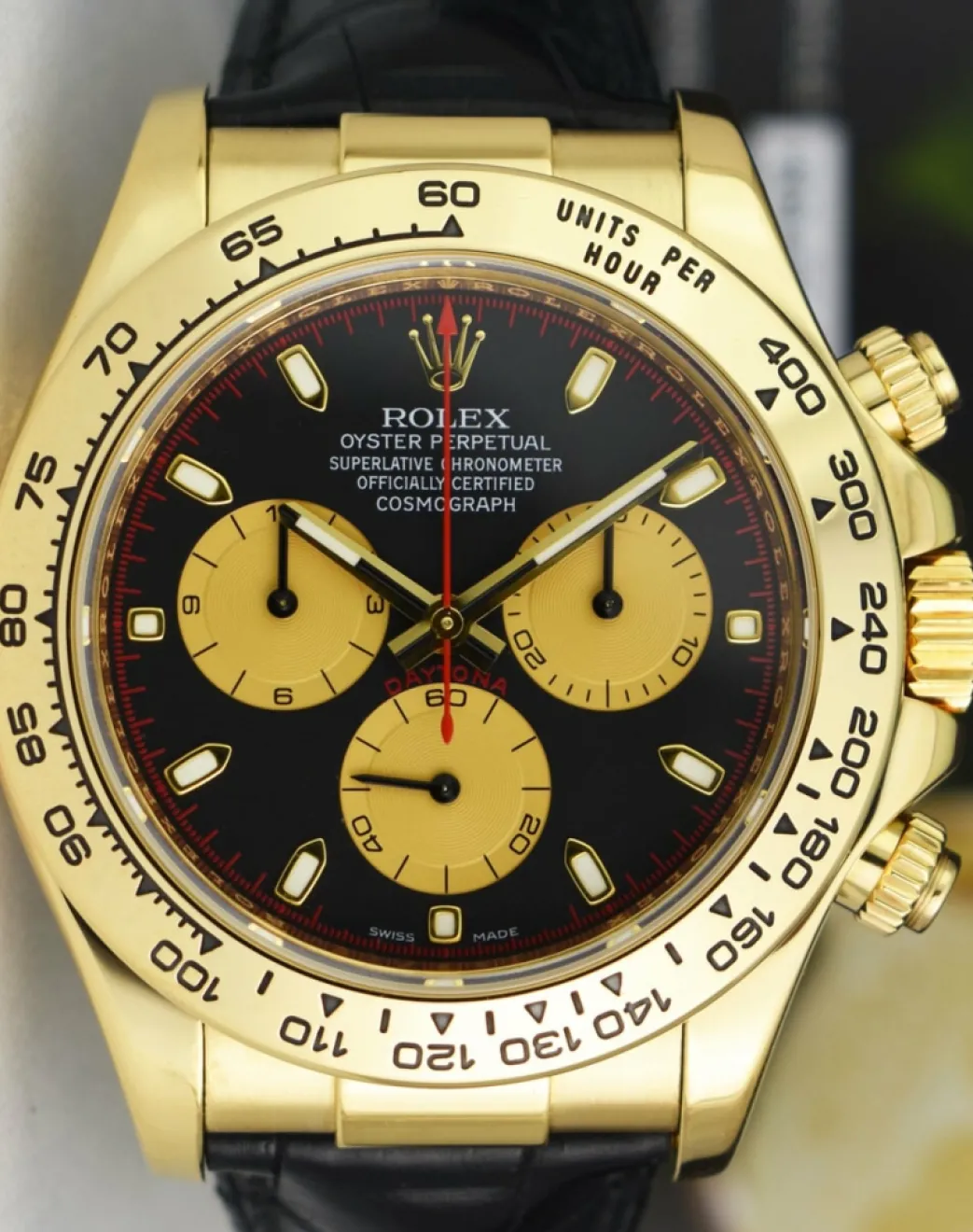 rolex_rehaut_kt_gold_dayt_8-1.webp Sports Watches | Racing Professional Watches | Sant Blanc ROLEX Rehaut 18kt Gold Daytona Black Paul Newman Black Crocodile Strap Model 116518
