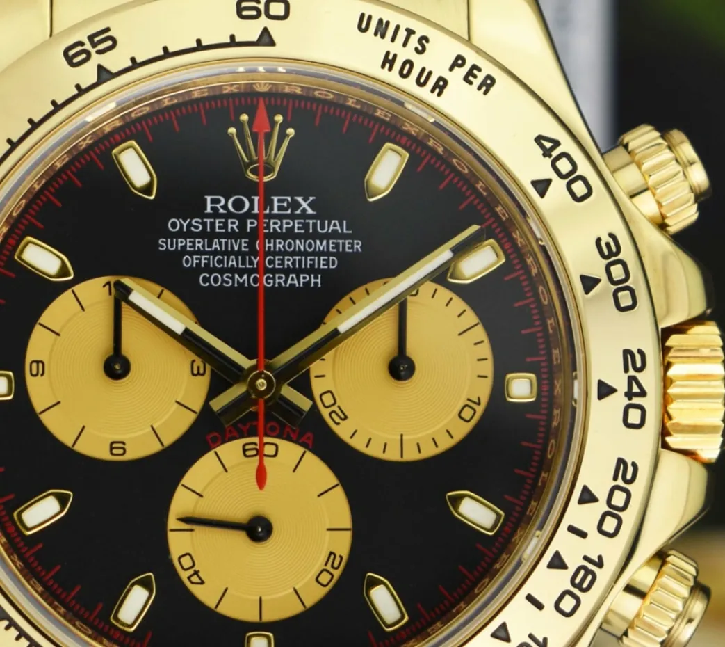 rolex_rehaut_kt_gold_dayt_9-1.webp Sports Watches | Racing Professional Watches | Sant Blanc ROLEX Rehaut 18kt Gold Daytona Black Paul Newman Black Crocodile Strap Model 116518