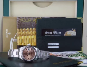 Ladies Watches | Dress Watches | Sant Blanc ROLEX REHAUT Ladies 26mm White Gold & Stainless Steel Datejust Rose Roman Dial Model 179174