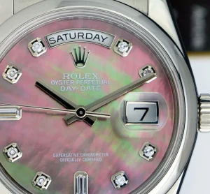 Men's Watches | President Dress Watches | Sant Blanc ROLEX REHAUT Mens Day Date 36 Platinum President MOP Diamond Model 118206