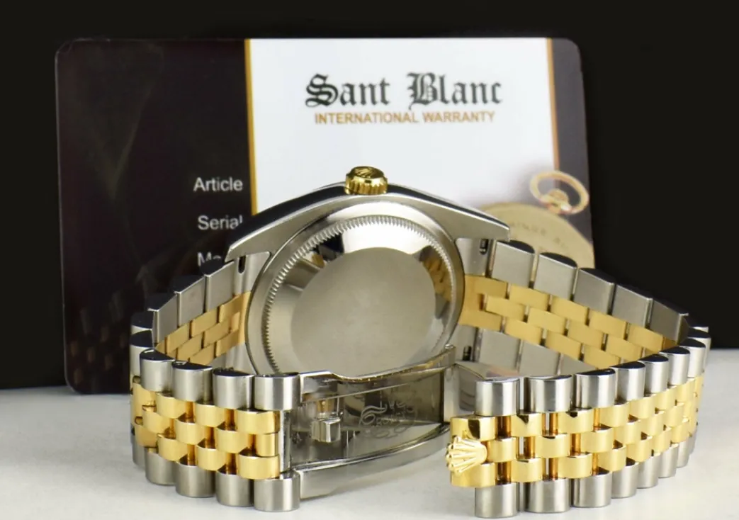 rolex_rehaut_mens_kt_gold_5-1.webp Men's Watches | Dress Watches | Sant Blanc ROLEX REHAUT Men's 18kt Gold & SS DateJust 36 Champagne Index Dial Model 116233