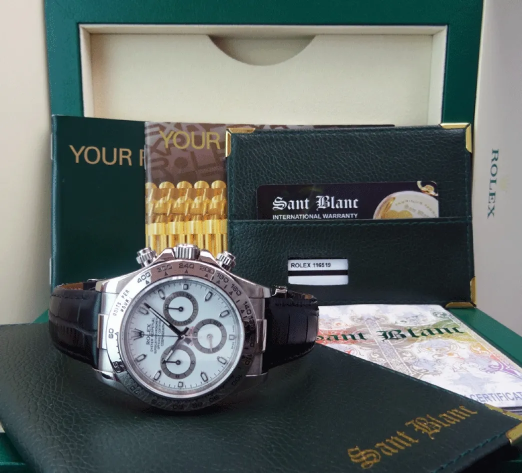 rolex_rehaut_mens_kt_whit_0.webp Sports Watches | Racing Professional Watches | Sant Blanc ROLEX Rehaut Mens 18kt White Gold Daytona with White Index Dial and Black Strap Model 116519