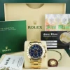 Sports Watches | Racing Professional Watches | Sant Blanc ROLEX Rehaut Mens 18kt Yellow Gold Daytona Blue Race Arabic Dial Model 116528