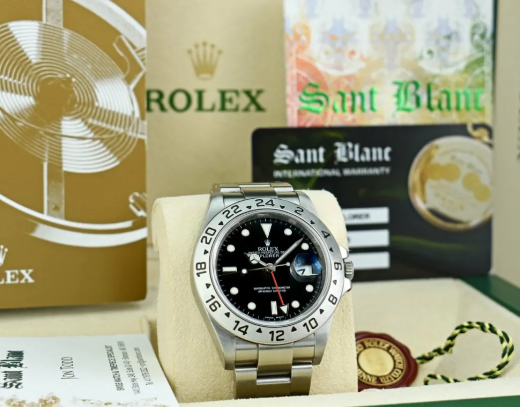 rolex_rehaut_mens_mm_stai_2.webp Sports Watches | Men's Watches | Sant Blanc ROLEX Rehaut Mens 40mm Stainless Steel Explorer II Black Index Dial Model 16570