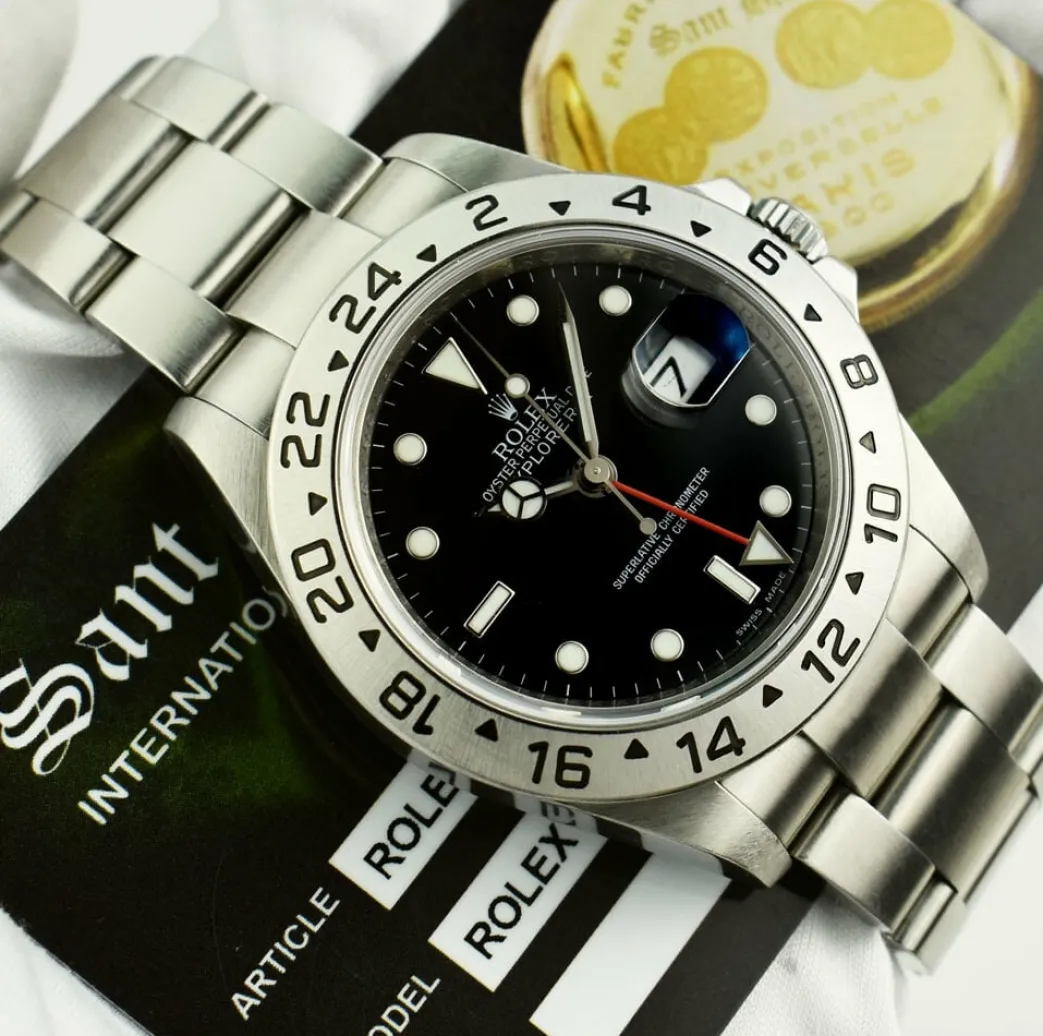 rolex_rehaut_mens_mm_stai_4.webp Sports Watches | Men's Watches | Sant Blanc ROLEX Rehaut Mens 40mm Stainless Steel Explorer II Black Index Dial Model 16570