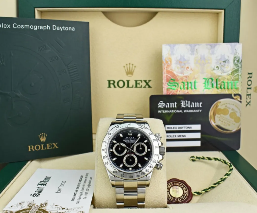 rolex_rehaut_mens_stainle_0.webp Men's Watches | Racing Professional Watches | Sant Blanc ROLEX Rehaut Mens Stainless Steel Daytona Black Index Dial Model 116520