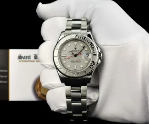 Yachting Professional Watches | Sant Blanc ROLEX Rehaut Midsize Platinum & Stainless Steel Yachmaster Model 168622