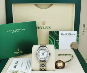 The Masterpiece | Sant Blanc ROLEX Rehaut 29mm 18kt White Gold Masterpiece White Diamond Model 80299