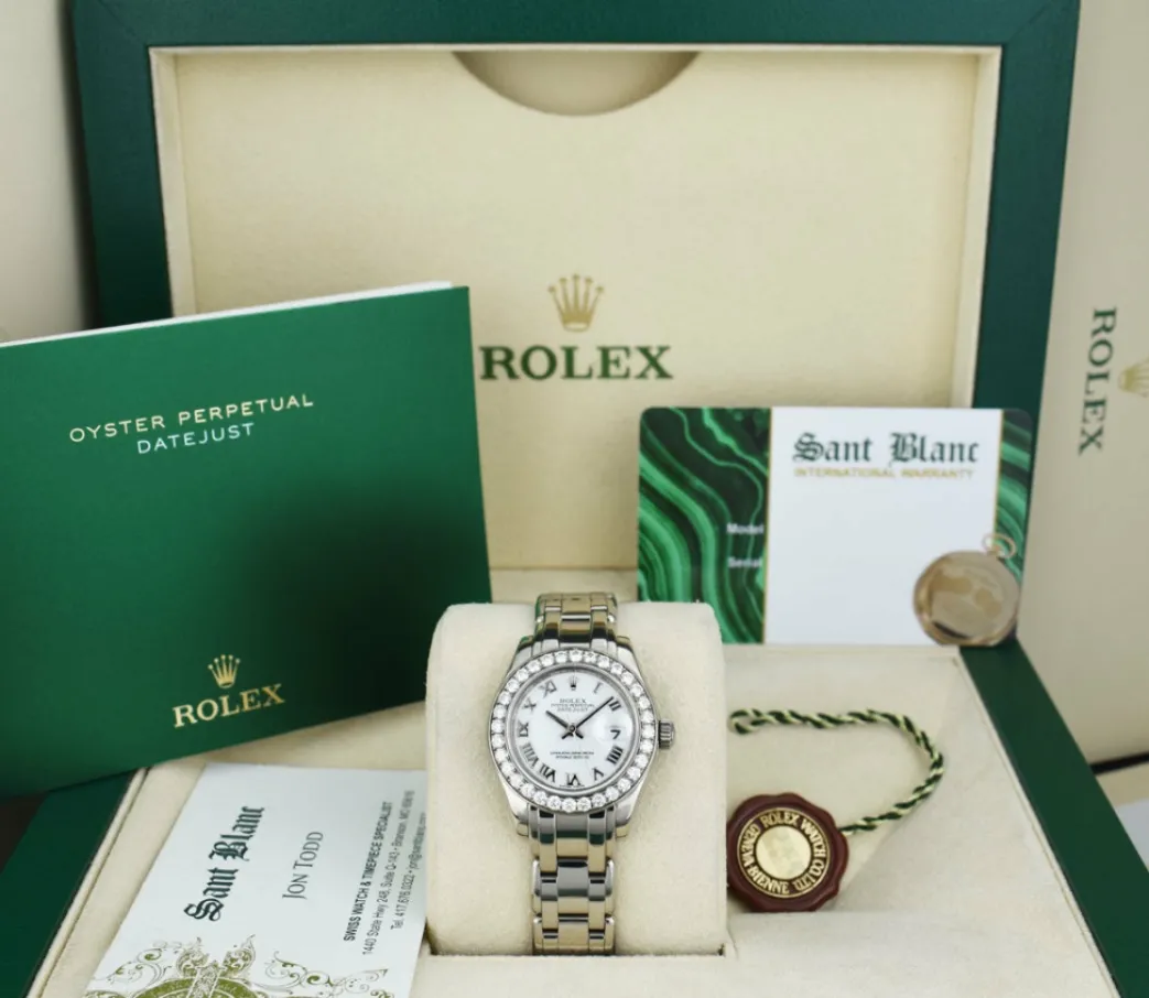 rolex_rehaut_mm_kt_white__0.webp Ladies Watches | The Masterpiece | Sant Blanc ROLEX Rehaut 29mm 18kt White Gold Masterpiece White Bold Roman Model 80299