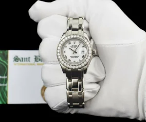 The Masterpiece | Sant Blanc ROLEX Rehaut 29mm 18kt White Gold Masterpiece White Roman Dial Model 80299