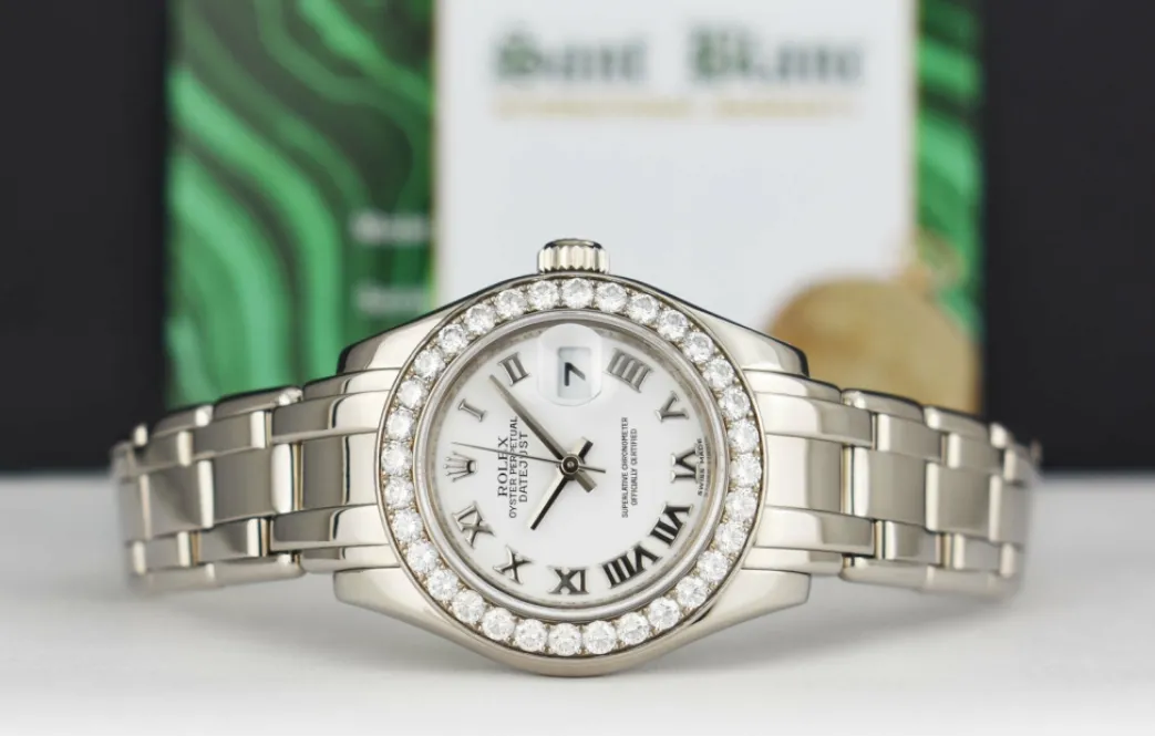 rolex_rehaut_mm_kt_white__3.webp Ladies Watches | The Masterpiece | Sant Blanc ROLEX Rehaut 29mm 18kt White Gold Masterpiece White Bold Roman Model 80299