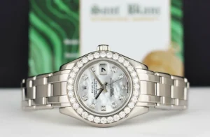 The Masterpiece | Sant Blanc ROLEX Rehaut 29mm 18kt White Gold Masterpiece Mother of Pearl Diamond Model 80299