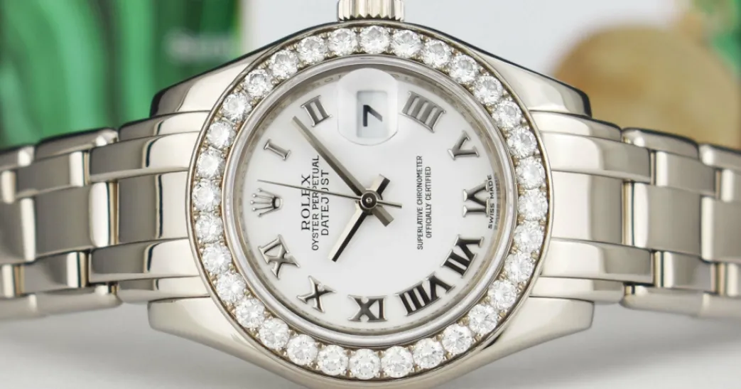 rolex_rehaut_mm_kt_white__5.webp Ladies Watches | The Masterpiece | Sant Blanc ROLEX Rehaut 29mm 18kt White Gold Masterpiece White Bold Roman Model 80299