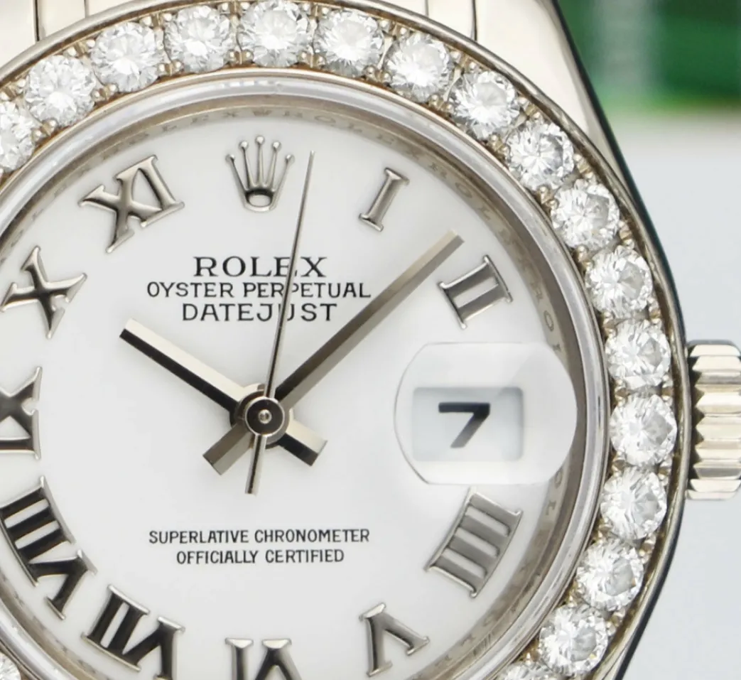 rolex_rehaut_mm_kt_white__6.webp Ladies Watches | The Masterpiece | Sant Blanc ROLEX Rehaut 29mm 18kt White Gold Masterpiece White Bold Roman Model 80299