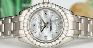 The Masterpiece | Sant Blanc ROLEX Rehaut 29mm 18kt White Gold Masterpiece Mother of Pearl Diamond Model 80299