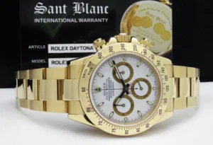 Men's Watches | Racing Professional Watches | Sant Blanc ROLEX Rehaut 40mm 18kt Yellow Gold Daytona White Index Dial Model 116528
