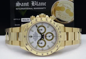 Men's Watches | Racing Professional Watches | Sant Blanc ROLEX Rehaut 40mm 18kt Yellow Gold Daytona White Index Dial Model 116528