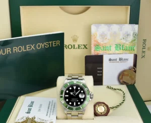 Diving Professional Watches | Sant Blanc ROLEX Rehaut 40mm Stainless Steel Submariner Green Bezel Kermit Model 16610