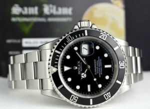 Diving Professional Watches | Men's Watches | Sant Blanc ROLEX Rehaut 40mm Stainless Submariner Black Index No Holes Model 16610