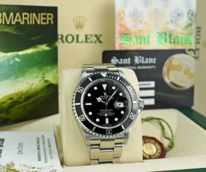 Diving Professional Watches | Men's Watches | Sant Blanc ROLEX Rehaut 40mm Stainless Submariner Black Index No Holes Model 16610