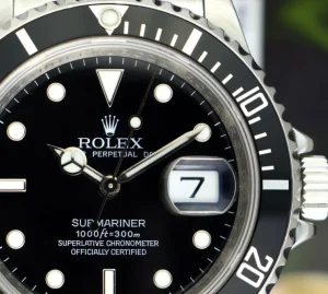 Diving Professional Watches | Men's Watches | Sant Blanc ROLEX Rehaut 40mm Stainless Submariner Black Index No Holes Model 16610