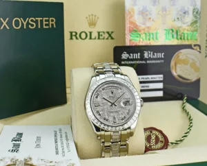 Men's Watches | Diamond Dress Watches | Sant Blanc ROLEX Rehaut Platinum Masterpiece Meteorite Diamond Dial Diamond Bracelet Model 18956