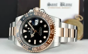 Pilots Professional Watches | Sant Blanc ROLEX Rose Gold & Stainless Steel GMT Master II Root Beer with Card Model 126711 CHNR