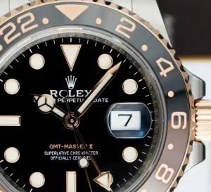 Pilots Professional Watches | Sant Blanc ROLEX Rose Gold & Stainless Steel GMT Master II Root Beer with Card Model 126711 CHNR